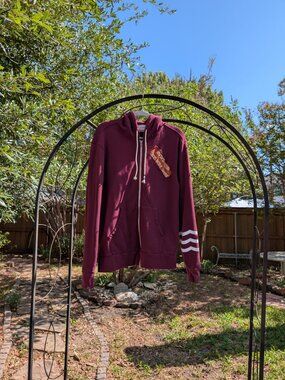 Upcycled One of a Kind Sol Angeles Patch Zip Up Hoodie L